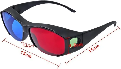 Miniatura 4 de BIAL Paquete de 2 gafas 3D rojo-azul con estuche de tela de vidrio cian anaglifo estilo simple juego de película 3D - actualización adicional