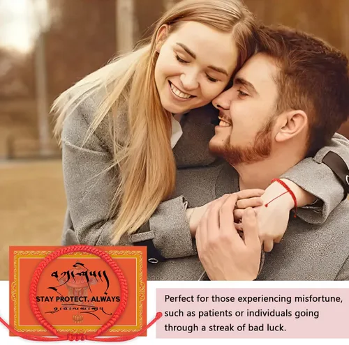 Miniatura 3 de HD WOOD CRAFT Auténtica pulsera de protección de nudo dorje hecha a mano con talismán, pulsera de cuerda roja