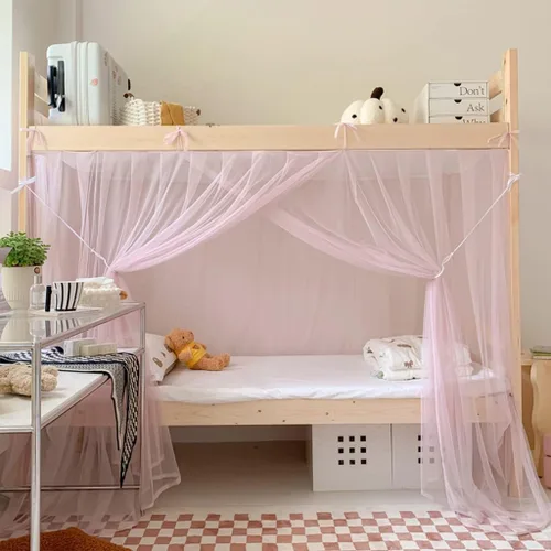 4 postes esquineros para dormitorio de estudiantes, litera, mosquitera, cortinas de cama para dormitorio, escuela, universidad, decoración de Rosa