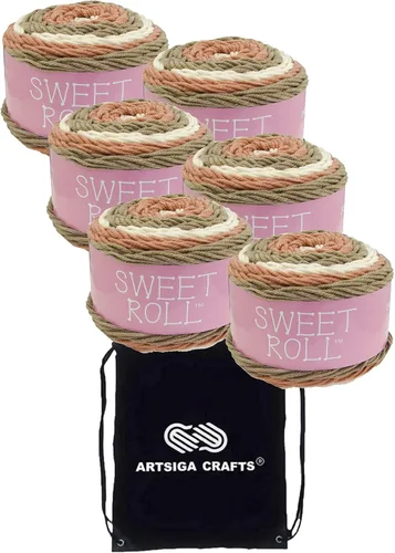 Miniatura 18 de Premier Yarns Sweet Roll Black Pepper Swirl 1047-10 (3 madejas, el mismo lote de tinte) hilo acrílico mediano #4 para ganchillo y tejer con bolsa