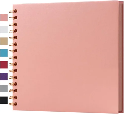 Miniatura 54 de potricher Álbum de scrapbook DIY de 10 x 10 pulgadas, 80 páginas de papel kraft grueso negro en blanco, libro de recuerdos para bodas y aniversarios
