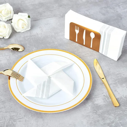 Miniatura 4 de Vplus Paquete de 150 Toallas para Huéspedes Desechables para Baño, Servilletas Decorativas de Baño, Toallas de Mano de Papel Desechables Suaves