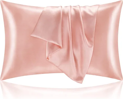 Miniatura 96 de Bedelite Funda de almohada de satén para el cuerpo, súper suave y refrescante, para el cabello y la piel, transpirable, sedosa y larga, 20 x 54 Rosa