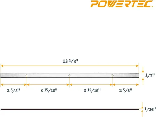 Miniatura 4 de POWERTEC Cuchillas cepilladoras de 13 pulgadas para cepilladora Steel City 40100, repuesto para cuchillos cepilladores 40936, juego de 2 (128023)