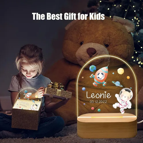 Miniatura 7 de Luz nocturna personalizada para bebés y niños, regalos personalizados con nombre, regalos de bautizo para niñas/niños, lámpara nocturna regulable