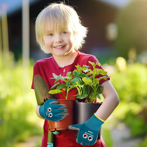 Miniatura 5 de 12 pares de guantes de jardín para niños, guantes de jardinería para niños, guantes de trabajo con revestimiento de goma para niños pequeños y niñas