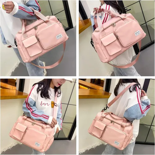 Miniatura 289 de Pequeña bolsa de gimnasio para mujer, bolsa de viaje con compartimento para zapatos