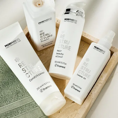 Miniatura 7 de FRAMESI Morphosis Restructure Hair Beauty Elixir de 5.1 onzas líquidas, mascarilla sin peso de 5 minutos, acondicionador reparador, ingredientes