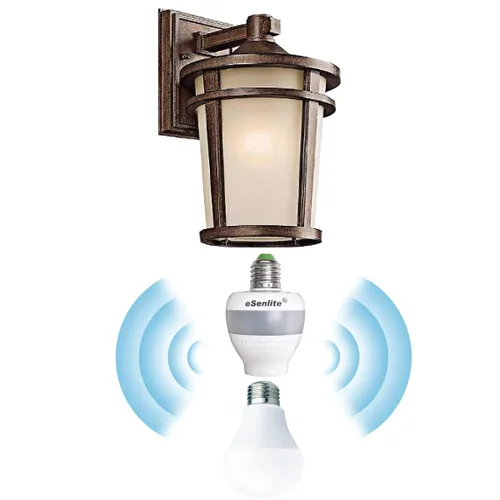 Miniatura 6 de Adaptador de enchufe de luz con sensor de movimiento de radar inteligente, complemento atornillado E26/E27, del atardecer al amanecer, radar