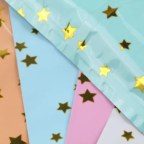 Miniatura 3 de 25 bolsas de recuerdo de fiesta para cumpleaños de niños, bolsas de dulces en 5 colores con patrón de estrella 25 piezas patrón de estrellas 5