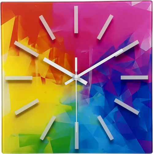 Miniatura 19 de Reloj de pared moderno negro y dorado con pilas, reloj de pared silencioso de 12 pulgadas, reloj de pared de vidrio sin tictac para sala de estar