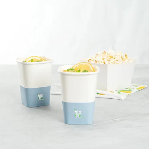 Miniatura 15 de Restaurantware Hip 2 Be Square - Tazas de café de papel de 12 onzas, 25 tazas de café reutilizables a prueba de fugas, tapas se venden por separado