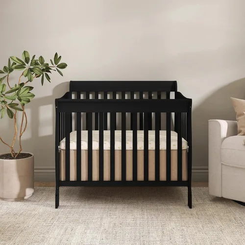 Miniatura 7 de Dream On Me Aden, Mini cuna convertible 4 en 1 en color negro, con certificado Greenguard Gold