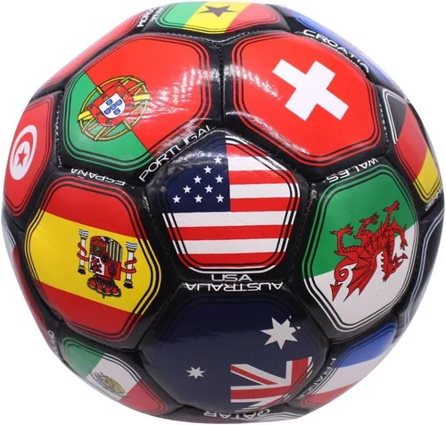 Balón de fútbol al aire libre con bandera del mundo 2026 con bandera del mundo - Talla 5 - Verion negro
