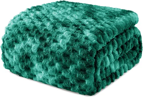 Miniatura 39 de Exclusivo Mezcla - Manta de vellón extragrande, 50 x 70 pulgadas, elegante, tela jacquard suave, mullida, acogedora y ligera, para invierno
