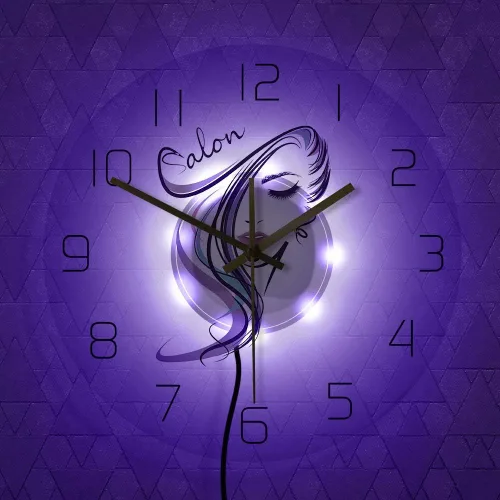 Miniatura 4 de The Geeky Days Beauty Time Peluquería Peluquería Diseño de peluquería Acrílico transparente Iluminación LED Reloj de pared Barbería Peluquería