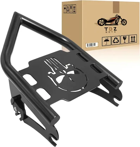 TDZ Soporte para portabultos desmontable negro para Harley Touring Street Glide Road King Road Glide Electra Glide 2009-2024