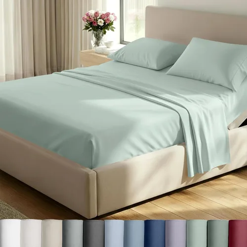 Miniatura 28 de California Design Den Juego de sábanas King de bolsillo profundo, sábanas de lujo de 800 hilos, juego de ropa de cama de satén 100% algodón