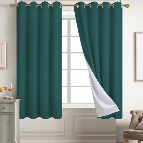 Miniatura 34 de Diraysid Cortinas 100% opacas de lino beige para dormitorio, con ojales, aislamiento térmico, cortinas de oscurecimiento de habitación