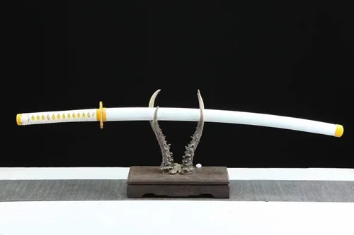 Miniatura 4 de Demon Slayer - Espada Tanjiro Katana de acero 1065, espiga completa, hecha a mano, Katana japonesa real, 41 pulgadas