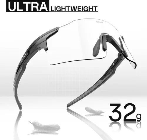Miniatura 7 de SCVCN Fotocromático Ciclismo Gafas Deportivas Gafas de sol Hombres Mujeres Claro Bicicleta MTB UV400 Protección TR90 Frame Bike 01 Marco negro