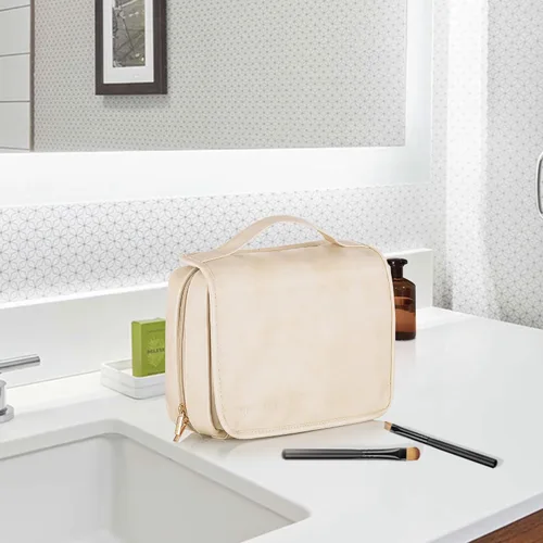 Miniatura 8 de Elviros Neceser colgante para hombres y mujeres, 3 en 1, organizador de viaje grande impermeable de piel sintética, bolsa de maquillaje dopp kit