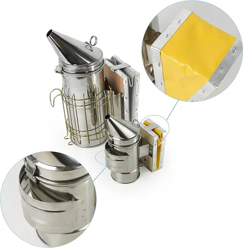 Miniatura 5 de Luwint Kit de ahumador de abejas para niños, mini ahumador de colmena de abeja de 7 pulgadas con guantes de apicultura XS para niños y niñas de 4 a