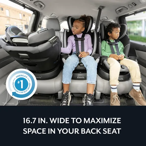 Miniatura 2 de Evenflo Revolve360 Slim 2-en-1 Asiento rotacional para auto con cubierta de limpieza rápida (Negro Salem)