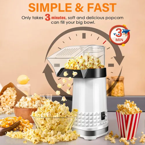 Miniatura 2 de Máquina de palomitas de maíz con taza medidora para derretir mantequilla, máquina de palomitas de maíz rápida y fácil para reuniones familiares, sin