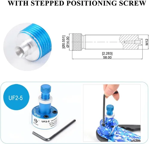 Miniatura 6 de JRready ST2165 M22520/1-01 Kit de herramientas de crimpado NEW-ASF1G Herramienta de crimpado con ajuste de tornillo universal UF2-5 y PH102