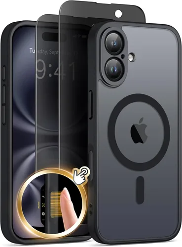 Miniatura 36 de GolbinBox Funda magnética para iPhone 15 Pro, compatible con MagSafe, protección completa de la cámara, protector de pantalla de privacidad