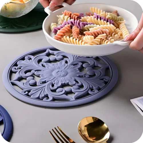 Miniatura 5 de Salvamanteles de silicona para platos calientes, mesa, encimera, antideslizantes, resistentes al calor, salvamanteles modernos para tetera