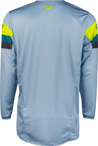Miniatura 2 de Fly Racing Camiseta Kinetic Prix para adultos 2024, color gris hielo/carbón/alta visibilidad pequeña; 377-421S