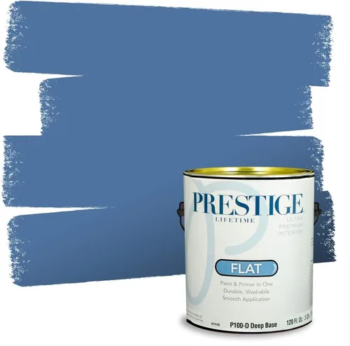 Miniatura 35 de Prestige Paints. - Base y pintura para exteriores en un solo galón, 1 galón. plano, comparable con Sherwin Williams Topsail. SW6799-PCM