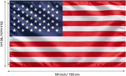 Miniatura 2 de Bandera de Estados Unidos, bandera de Estados Unidos, 3 x 5 pies, banderas ligeras de poliéster con 2 ojales de latón para decoraciones de fiestas