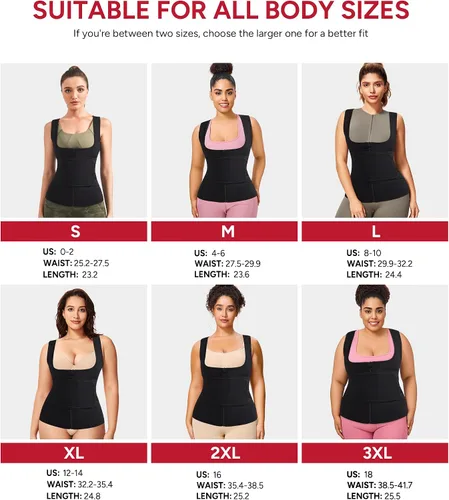 Miniatura 6 de GAODI Chaleco de entrenamiento de cintura para mujer, corsé delgado, corsé de neopreno, camiseta sin mangas con cremallera para entrenamiento