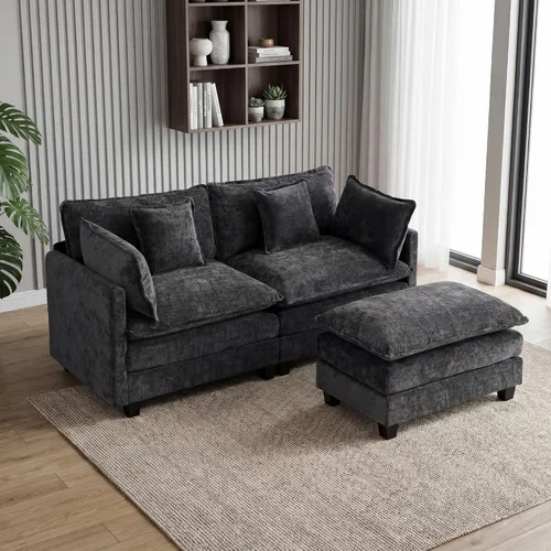 Miniatura 27 de Sofá seccional, cómodo sofá modular de nube, sofá modular de asiento profundo, sofá moderno en la nube, sofás modulares para sala de estar, Beige