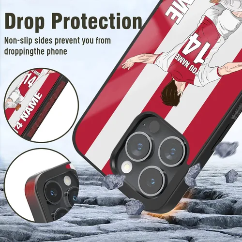 Miniatura 2 de Fundas de teléfono personalizadas con nombre y número para iPhone 8 11 12 13 14 15 16 17 Pro Max Plus Mini Xr XSE para Samsung Galaxy S20 S21 S22