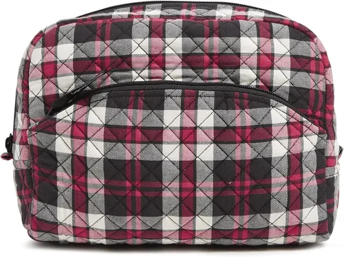 Miniatura 6 de Vera Bradley Bolsa organizadora de maquillaje cosmético grande de algodón para mujer Tartán Huerto