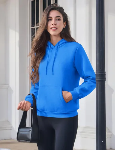 Miniatura 35 de MAGCOMSEN Sudaderas con capucha para mujer, con forro de sherpa, de vellón, para invierno, cálido, pesado, de algodón, con bolsillo