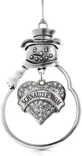 Miniatura 185 de Colgante de plata con diseño de Detroit con forma de corazón y muñeco de nieve con circonitas cúbicas