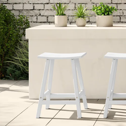 Miniatura 73 de WestinTrends Malibu - Juego de 2 taburetes para sillín para exteriores/patio, 24 alturas, color rojo