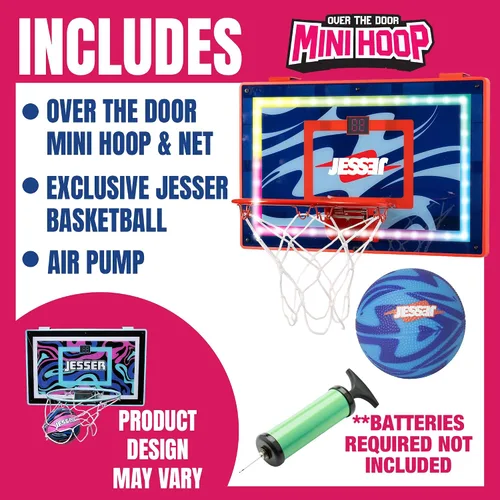Miniatura 6 de Aro de Baloncesto Mini Oficial de Techo Jesser con (2) Bolas Exclusivas Divertido Juego de Interior para Todas las Edades 6+