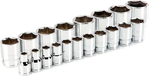 Miniatura 27 de TEKTON Juego de llaves de vaso de 6 puntos profundos de 1/2 pulgada con rieles y bandeja, 19 piezas (3/8-1-1/2 pulgadas) SHD92123