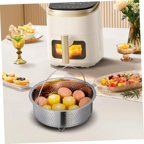 Miniatura 5 de DOITOOL Cesta de vapor de acero inoxidable para olla, 8.65 pulgadas/8.7 in, cesta de vapor para verduras, estante para cocinar al vapor con asa