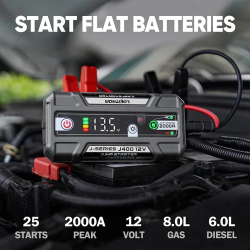 Miniatura 2 de LOKITHOR J400W 2000A Jump Starter 12V Paquete de refuerzo de batería de coche y bolsa de la serie J Funda de protección EVA