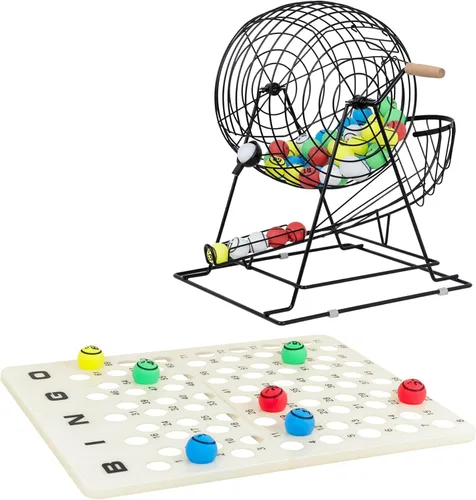 Miniatura 8 de GSE Games & Sports Expert Juego de bingo profesional con jaula jumbo, bolas de bingo de 1.5 pulgadas, tablero maestro. Ideal para grupos grandes