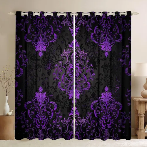 Miniatura 23 de Feelyou Cortinas opacas abstractas modernas de arte abstracto para dormitorio, sala de estar, niños, patrón rojo, gris, negro, patrón de Multi 05