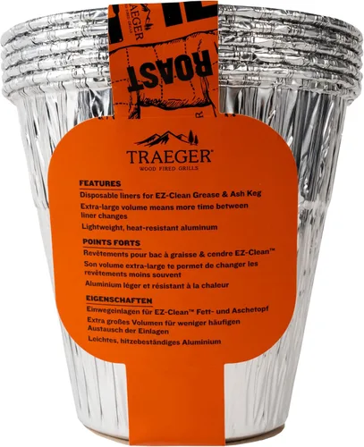 Miniatura 2 de Traeger Grills BAC608 Revestimientos para Barril de Grasa y Ceniza Accesorio de Parrilla Paquete de 5