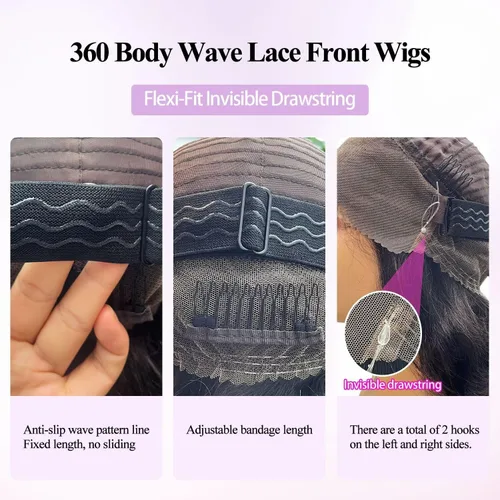Miniatura 8 de Aaliweya Pelucas de cabello humano ondulado 360 HD con encaje frontal completo, correa oculta, densidad 200, cordón frontal 360, sin pegamento